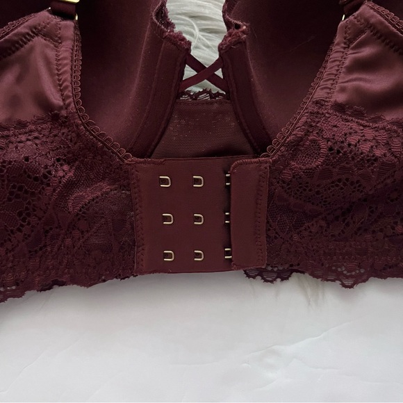 Aerie Burgundy Lace Balconette Bra 34D - Picture 2 of 7